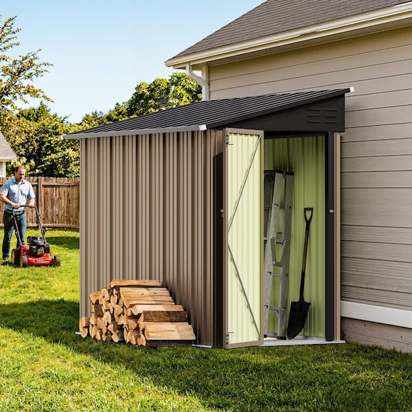 Patiowell 8 ft. W x 4 ft. D Outdoor Storage Shed, Lean to Storage
