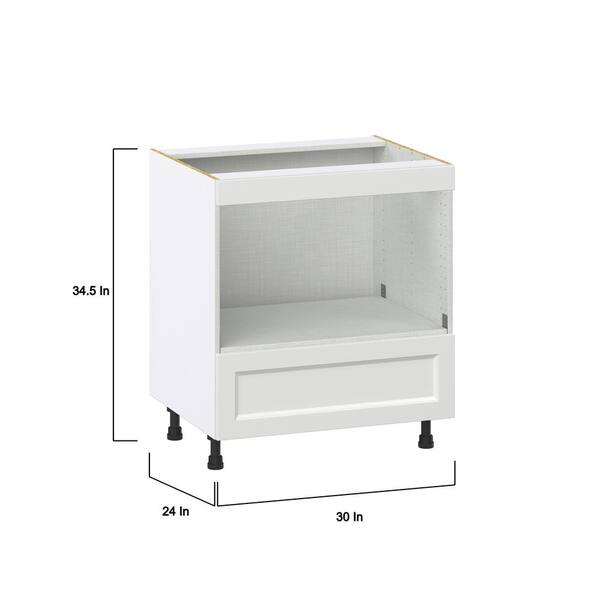 J COLLECTION Alton Painted White Shaker Assembled Built in Microwave Base Kitchen Cabinet 30 in. W x 34.5 in. H in x 24 in. D