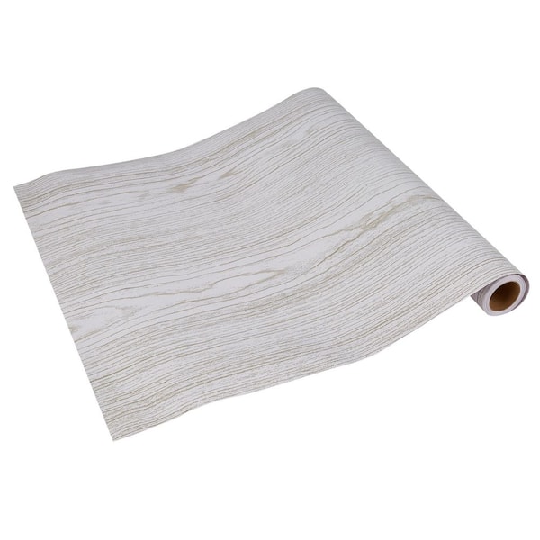 White Wood 18 in. D x 240 in. L Non-Adhesive Non-Slip Drawer and Shelf Liner Jumbo Roll