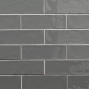 Citylights Graphite 4 in. x 12 in. Glossy Ceramic Subway Wall Tile (9.69 sq. ft./Case)