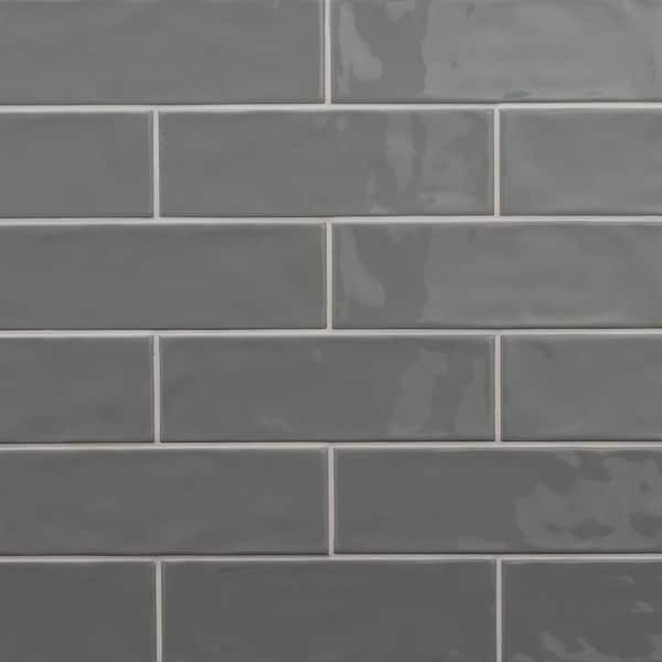 MSI Citylights Graphite 4 in. x 12 in. Glossy Ceramic Subway Wall Tile (9.69 sq. ft./Case)