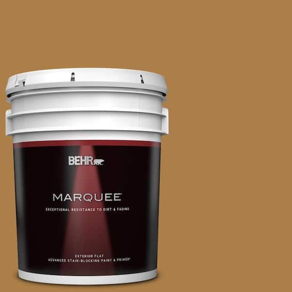 BEHR MARQUEE 5 gal. #300D-6 Medieval Gold Flat Exterior Paint & Primer