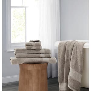 Cotton TENCEL 6-Piece Khaki Solid Cotton Bath Towel Set