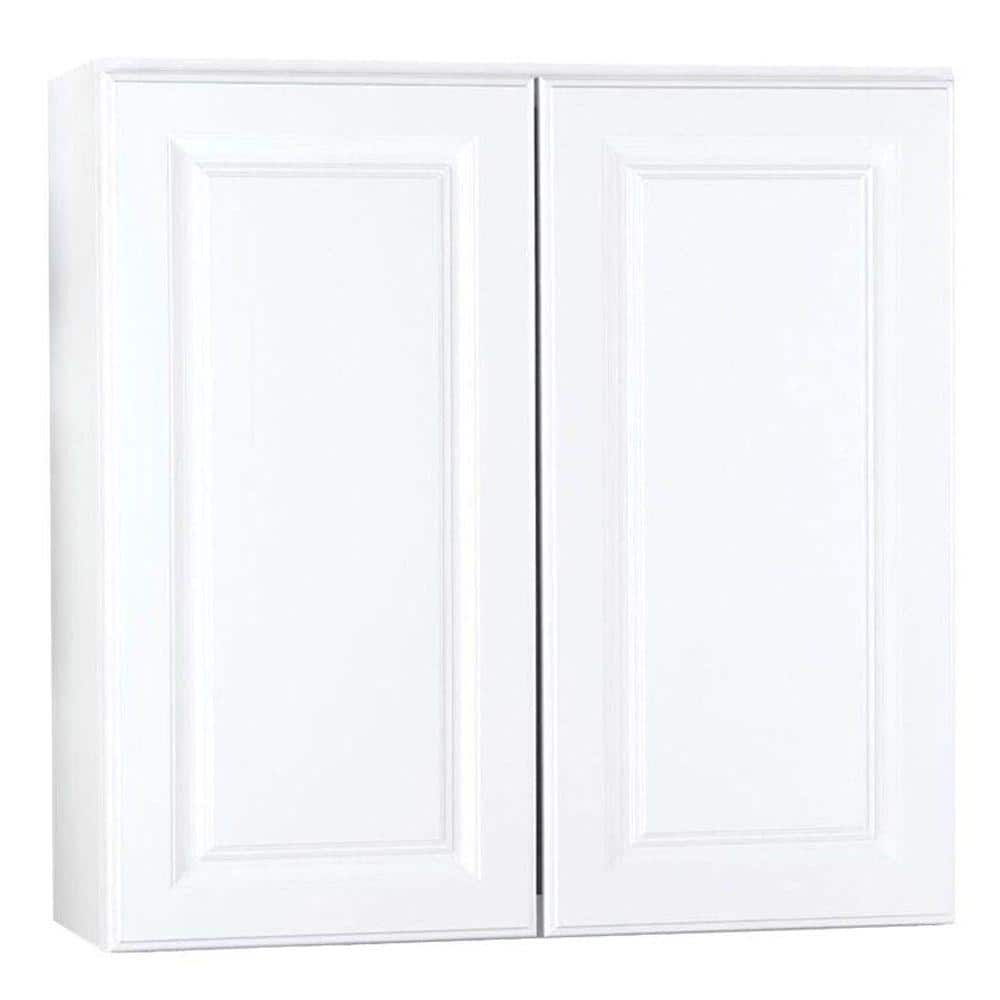 White Raised Panel Wall Kitchen Cabinet With 2 Doors 1000 