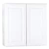 Hampton Satin White Raised Panel Stock Assembled Wall Kitchen Cabinet (30 in. x 30 in. x 12 in.)