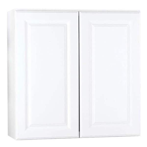 Hampton Bay Hampton 30 in. W x 12 in. D x 30 in. H Assembled Wall Kitchen Cabinet in Satin White