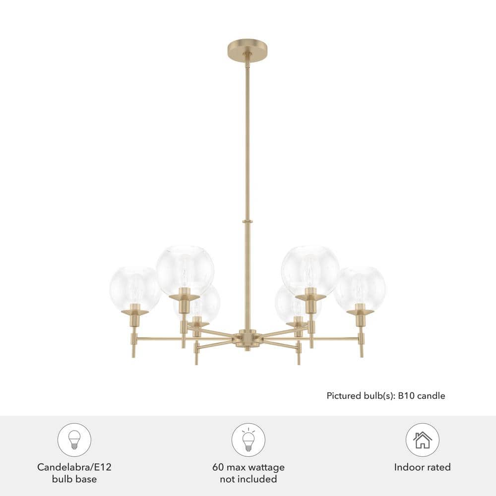 Xidane 32" Alturas Gold Metal 6-Light Chandelier