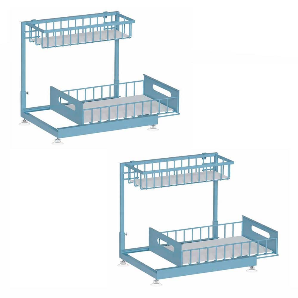 Metal 10.6 in. x 14.2 in. x 14.2 in. Outdoor Kitchen Cabinet Organizer 2-Tier Sliding Drawer Height Adjustable 2 Pack price history on PriceWatchPro
