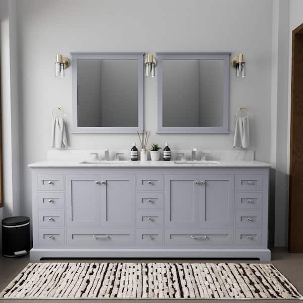 Lexora Dukes 84 in. W x 22 in. D Dark Grey Double Bath Vanity without Top