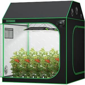 5 ft. L x 5 ft. L Roof Cube Indoor Grow Tent with Observation Window and Floor Tray