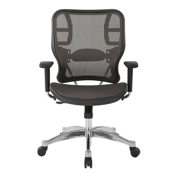 Office Star Products Grey Vertical Chair with Mesh Seat and Back Arms Height Adjustable