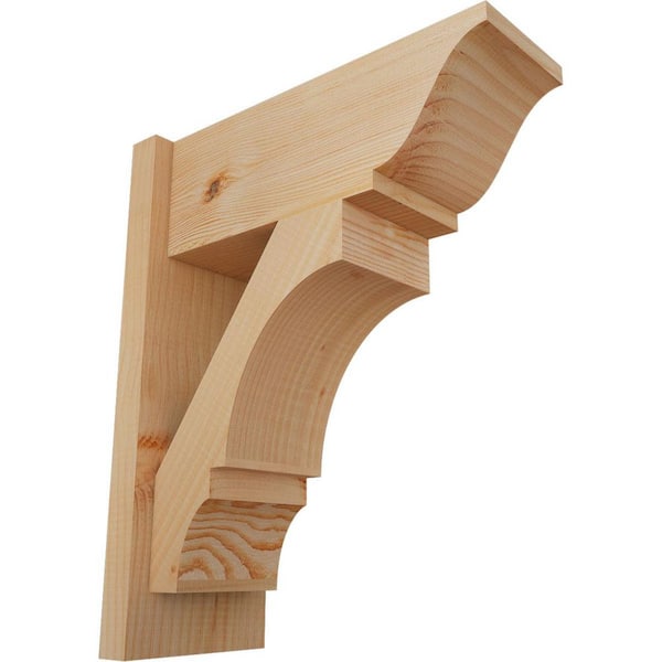 Ekena Millwork 8 in. x 22 in. x 18 in. Balboa Traditional Smooth Douglas Fir Outlooker