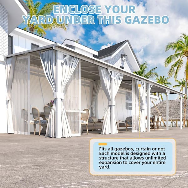 AECOJOY 16 ft. x 10 ft. Outdoor Hard Top Gazebo for Patio, Large