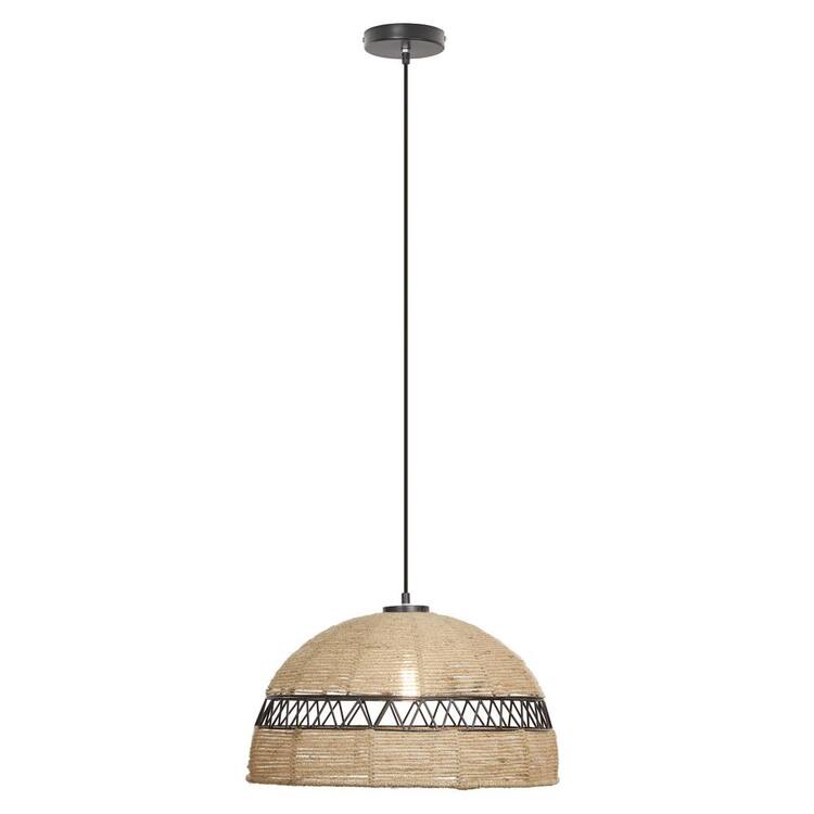 River of Goods Bonita Shaded 1-Light Tan Hanging Pendant with Jute and Metal Shade