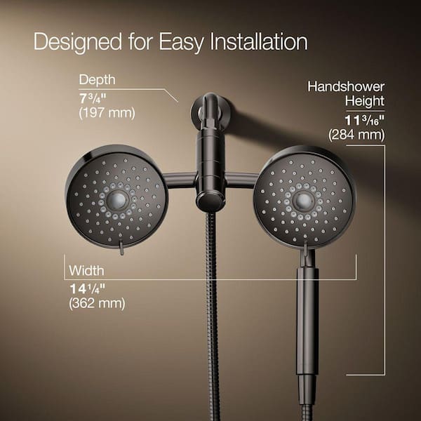 COREFIT HEAD D Bath Combo 本体 KOHLER Purist 3-Spray Patterns with 1.75 GPM 6 in. Wall Mount Dual