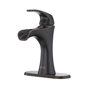 Jaida Single Handle Single Hole Bathroom Faucet with Deckplate in Tuscan Bronze