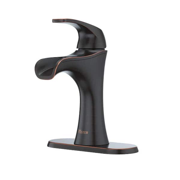Pfister Jaida Single Handle Single Hole Bathroom Faucet with Deckplate in Tuscan Bronze