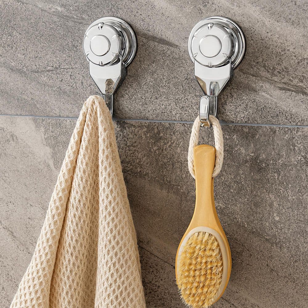 Chrome Bath, Kitchen, Home Strong Hold Suction Hooks (Set of 2) price history on PriceWatchPro