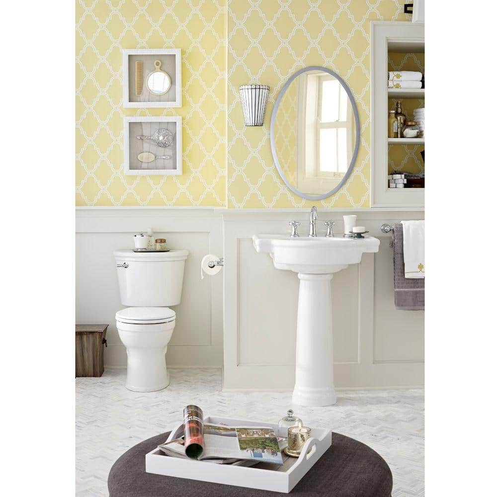 White Fireclay Round Pedestal Bathroom Sink Leg