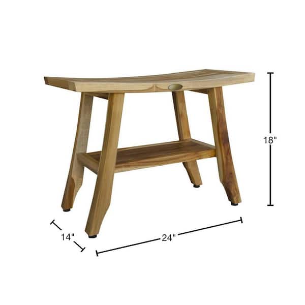 Compact Teak 3 tier Corner Shower Outdoor Bench in Natural Finish Compact Teak 3 tier Corner Shower Outdoor Bench in Natural Finish