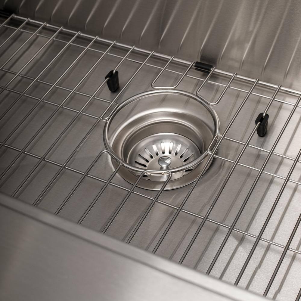 33" Stainless Steel Single Bowl Farmhouse Sink with Drainboard