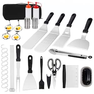 POLIGO 7pcs Golf-club Style BBQ Grill Tool Set with Rubber Handle - Stainless Steel Barbecue Grilling Accessories in Golf-club