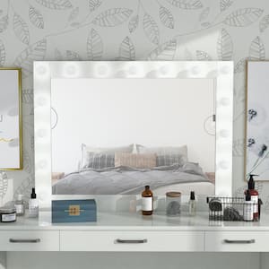 Crossroads 36 in. H x 47.25 in. W Rectangle White Vanity Mirror