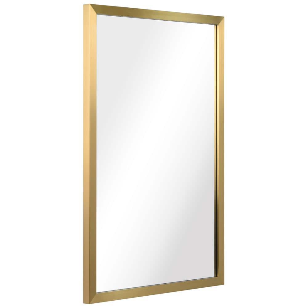 Sleek Contempo 20" x 30" Gold and Silver Rectangular Wall Mirror