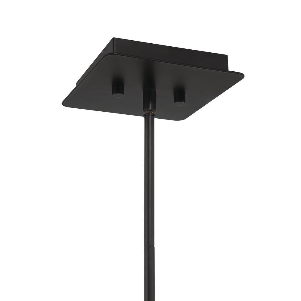 Midnight Steel 6-Light Outdoor Chandelier with Clear Glass Shades