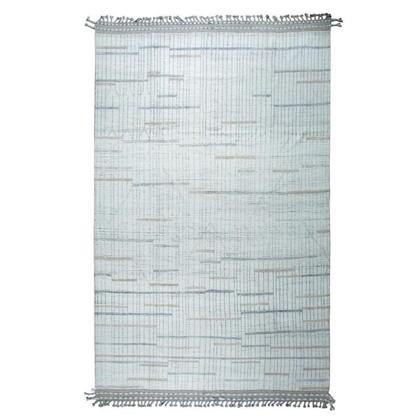 Ivory 8 ft. x 13 ft. Contemporary Marrakech Hand-Knotted Wool Rug, Luxurious Handspun for Stylish Home De, Area Rug