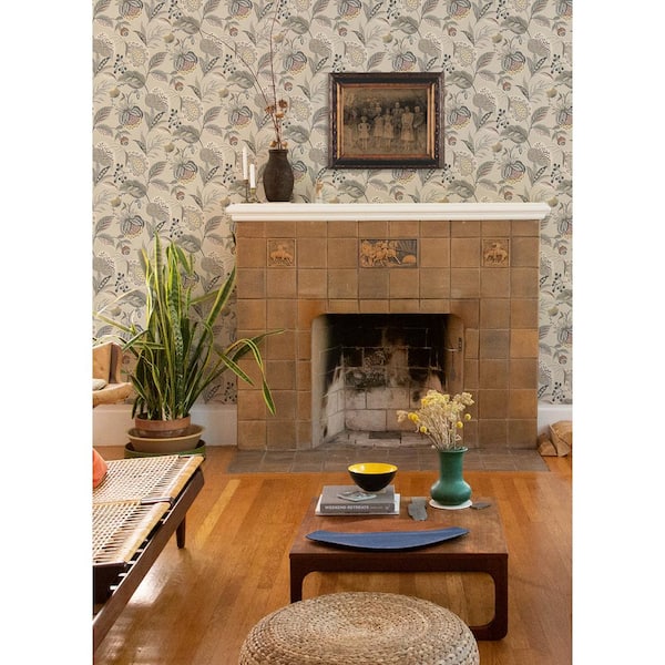 Bohemian Jacobean Grey Prepasted Non Woven Wallpaper