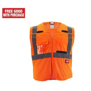 10 Pcs Zojo High Visibility Safety Vests Adjustable Size for Construction-Orange 