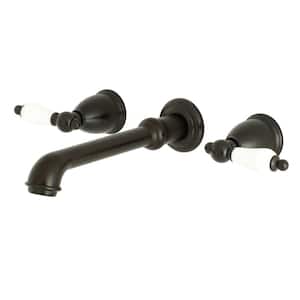 English Country 2-Handle Wall Mount Bathroom Faucet in Oil Rubbed Bronze