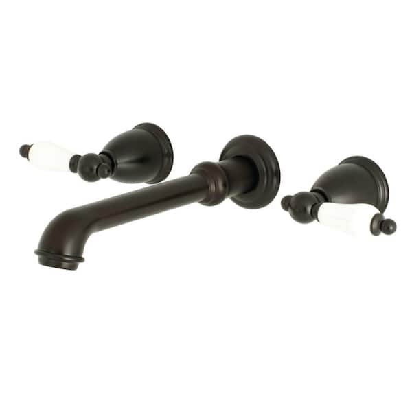 Kingston Brass English Country 2-Handle Wall Mount Bathroom Faucet in Oil Rubbed Bronze