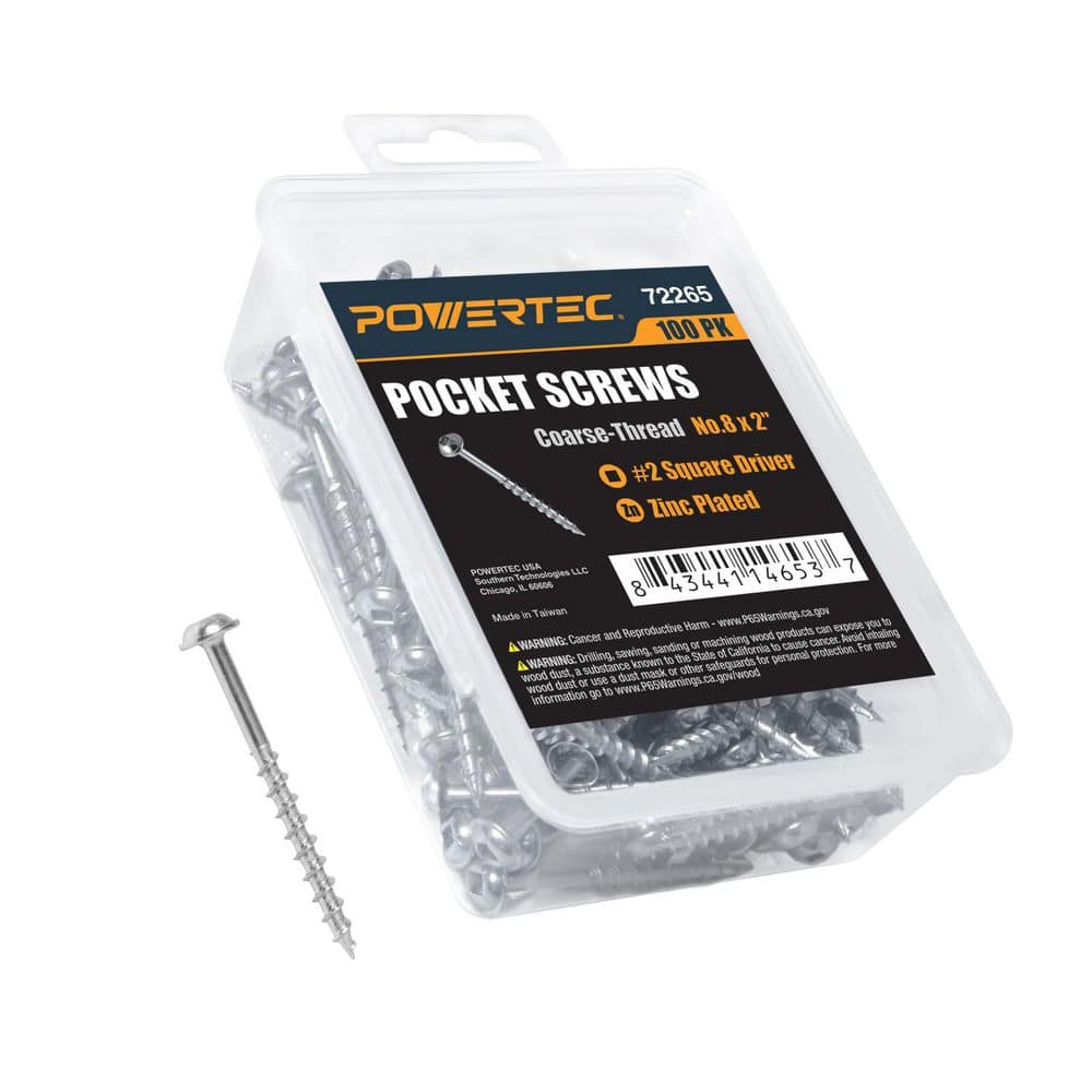 "#2 x 2 in. Square Maxi-Loc Head Coarse Zinc-Plated Steel Pocket-Hole Screw for 72248 & 72249 Pocket Hole Jig (100-PK)" price history on PriceWatchPro