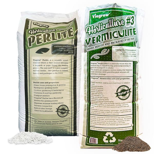 Viagrow Organic 8 cu. ft. 4CF Perlite and Vermiculite Planting Soil Additive Growing Medium 236 Qt./60 US Gal. (2-Pack)
