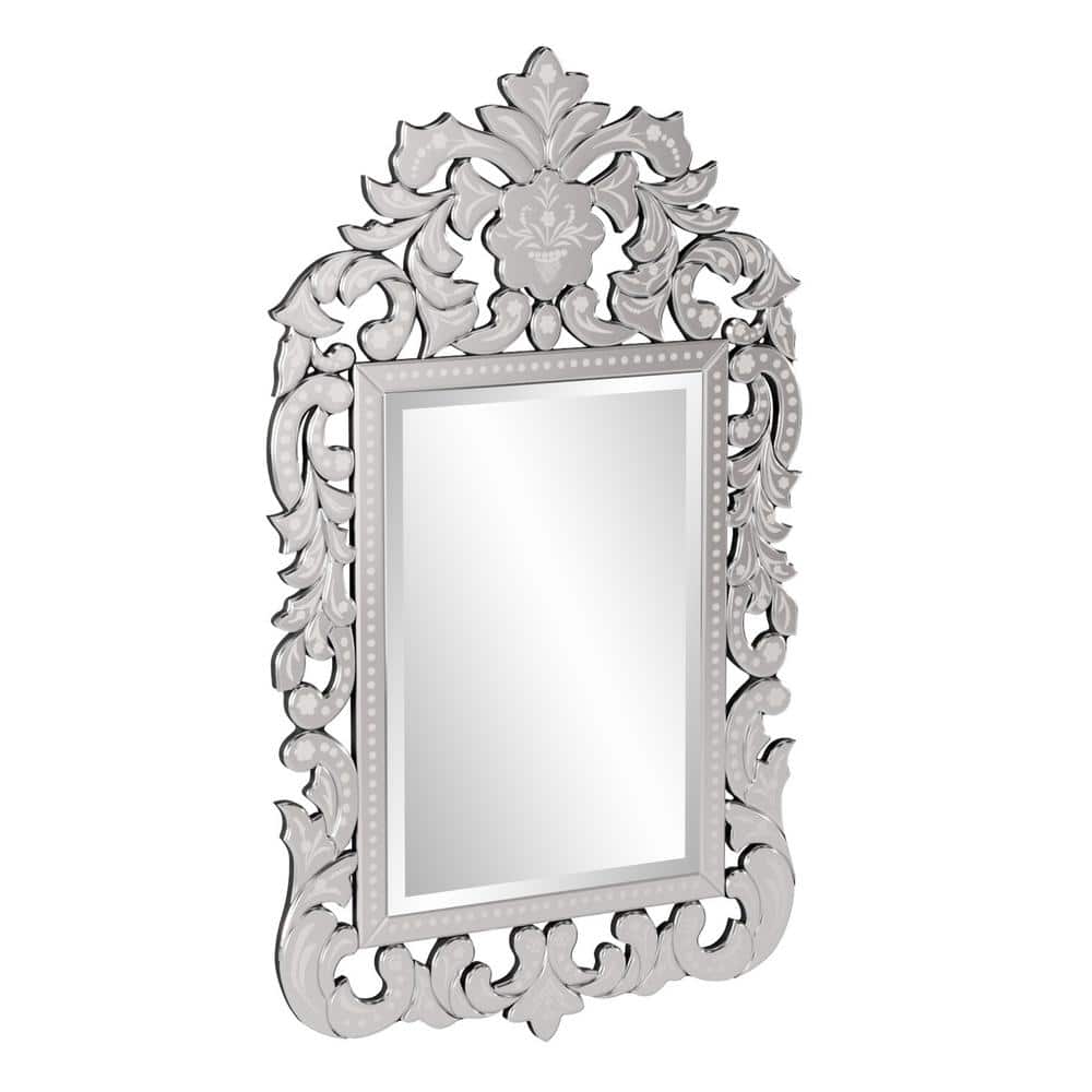 Silver Hand Painted Venetian Wood Wall Mirror