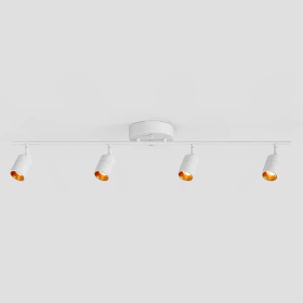 Shura White 4-Light Track Light with Rotatable Heads, Integrated LED Bulbs, 4 ft. Track Lighting Kit, 3500K, 1820 Lumens