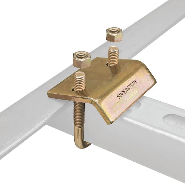 3-3/16 in. Channel to Beam Strut Clamp with U-Bolt - Gold Galvanized (Strut Fitting) (ZU501-10)