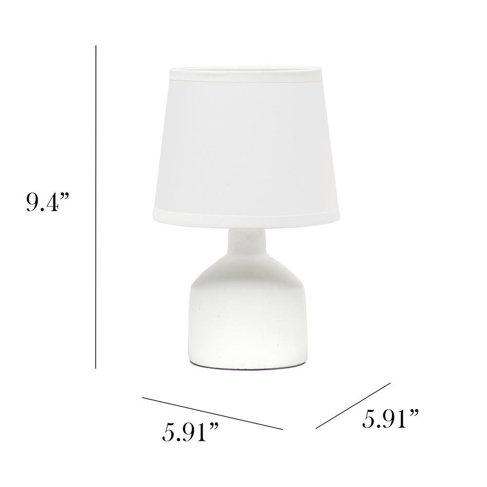 Off-White Ceramic Mini Table Lamp with Fabric Shade