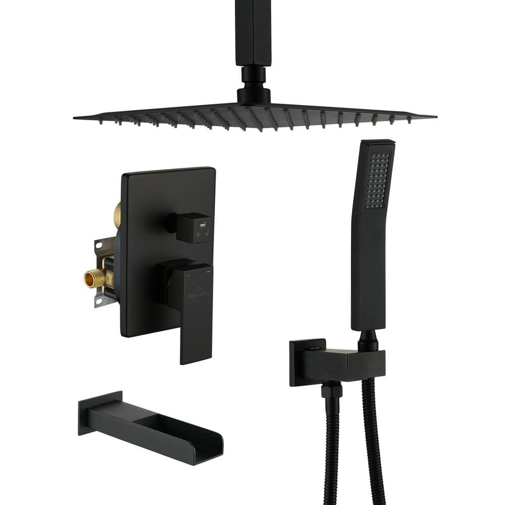 Ceiling Mount Single-Handle 1-Spray Tub and Shower Faucet with Hand Shower 