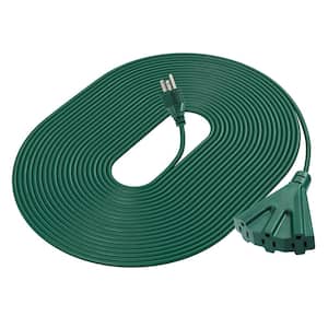 Heavy-Duty 50 ft. 16/3 SJTW Outdoor Extension Cord with Tri-Tap Outlet, Green