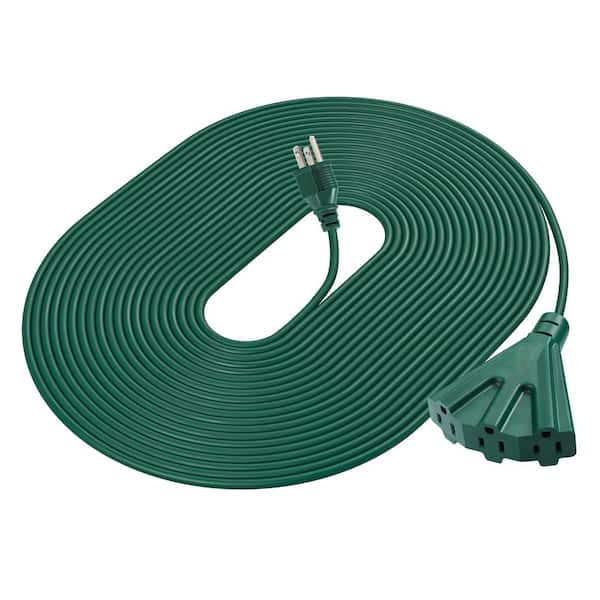 DEWENWILS 25ft Outdoor Extension Cord Multiple Outlets, Evenly Spaced 3 Outlets Plugs with Safety Cover for Christmas Outdoor Lights