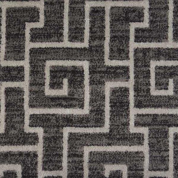 6 in. x 6 in. Pattern Carpet Sample - Labyrinth - Color Wrought Iron