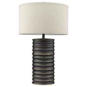 29 in. Black Standard Light Bulb Bedside Table Lamp