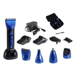 15-Piece Blue/Black Wet/Dry Multi-Use Clipper and Trimmer
