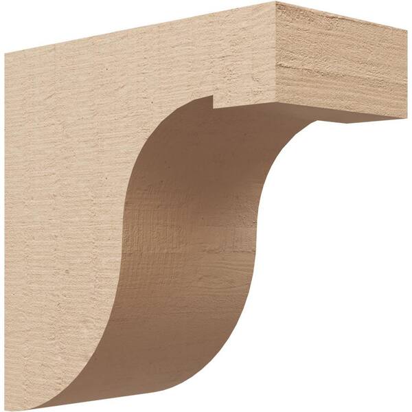 Ekena Millwork 6 in. x 12 in. x 12 in. Classic Del Monte Rough Cedar Woodgrain TimberThane Corbel, Primed Tan
