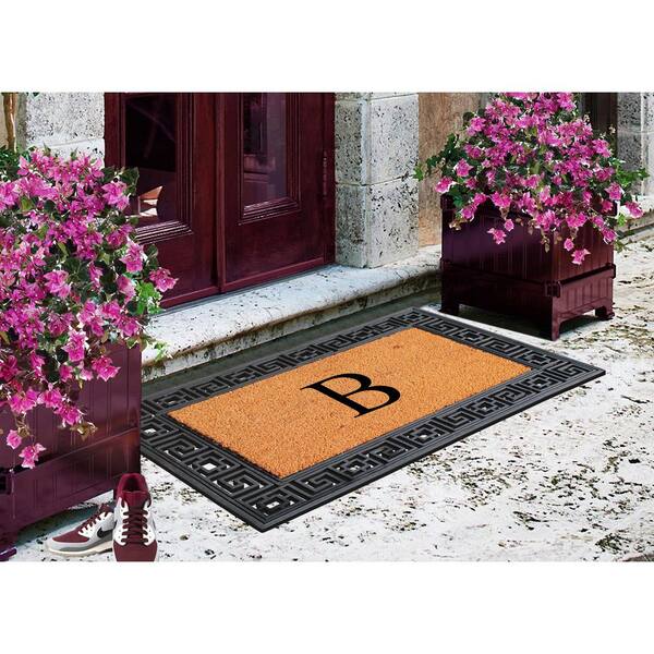 A1hc First Impression Carson Rubber and Coir 24 x 36, Heavy Duty, Easy to Clean Outdoor Monogrammed Doormat - Monogrammed B