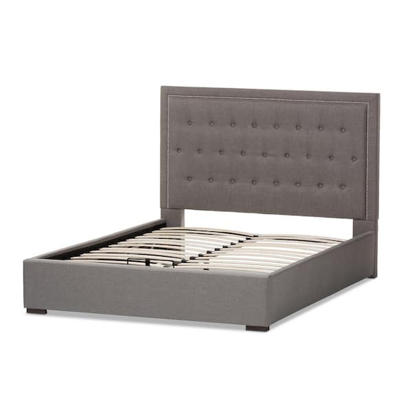 Baxton Studio Taylor Gray Fabric Upholstered Queen Platform Bed