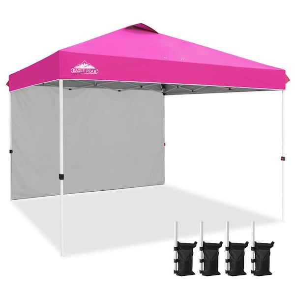LITTLE SUNSET テント LITTLE SUNSET (WHITE) EAGLE PEAK 12 ft. x 12 ft. Pop up Canopy Tent with One Sidewall